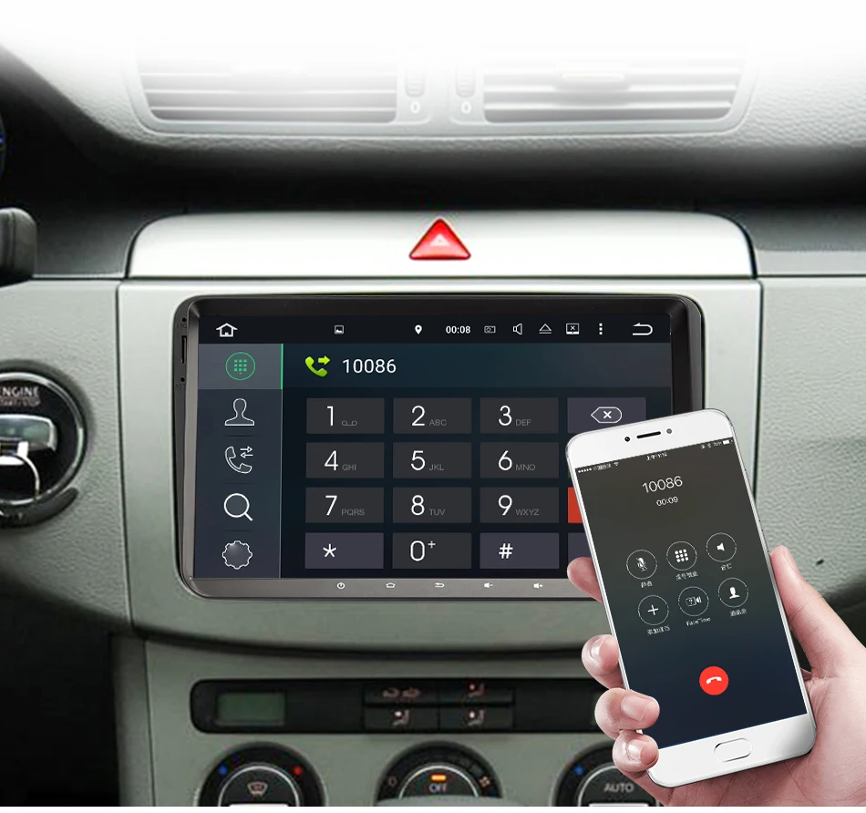Eunavi 2 Din 9 ''Android 9 Автомагнитола для VW Polo Jetta Tiguan passat b6 cc fabia Golf Magotan gps Стерео bluetooth wifi без DVD