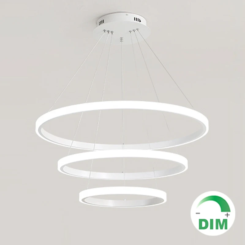 Черно-белая круглая современная светодиодная подвесная люстра из PMMA