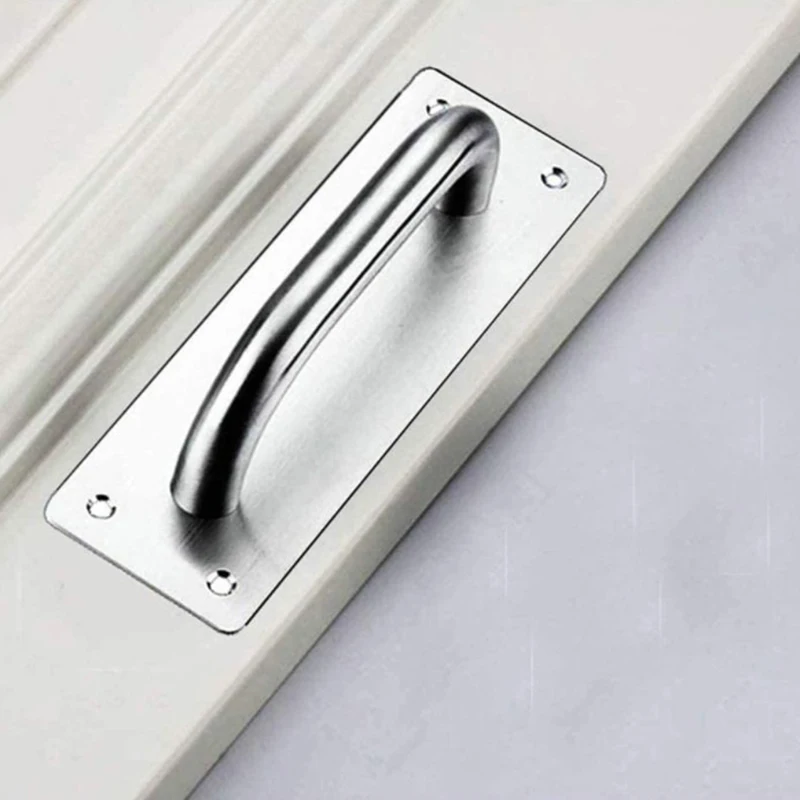 

thick stainless steel door handle wooden door mounted handle fire door sliding plate handrail channel escape door handle