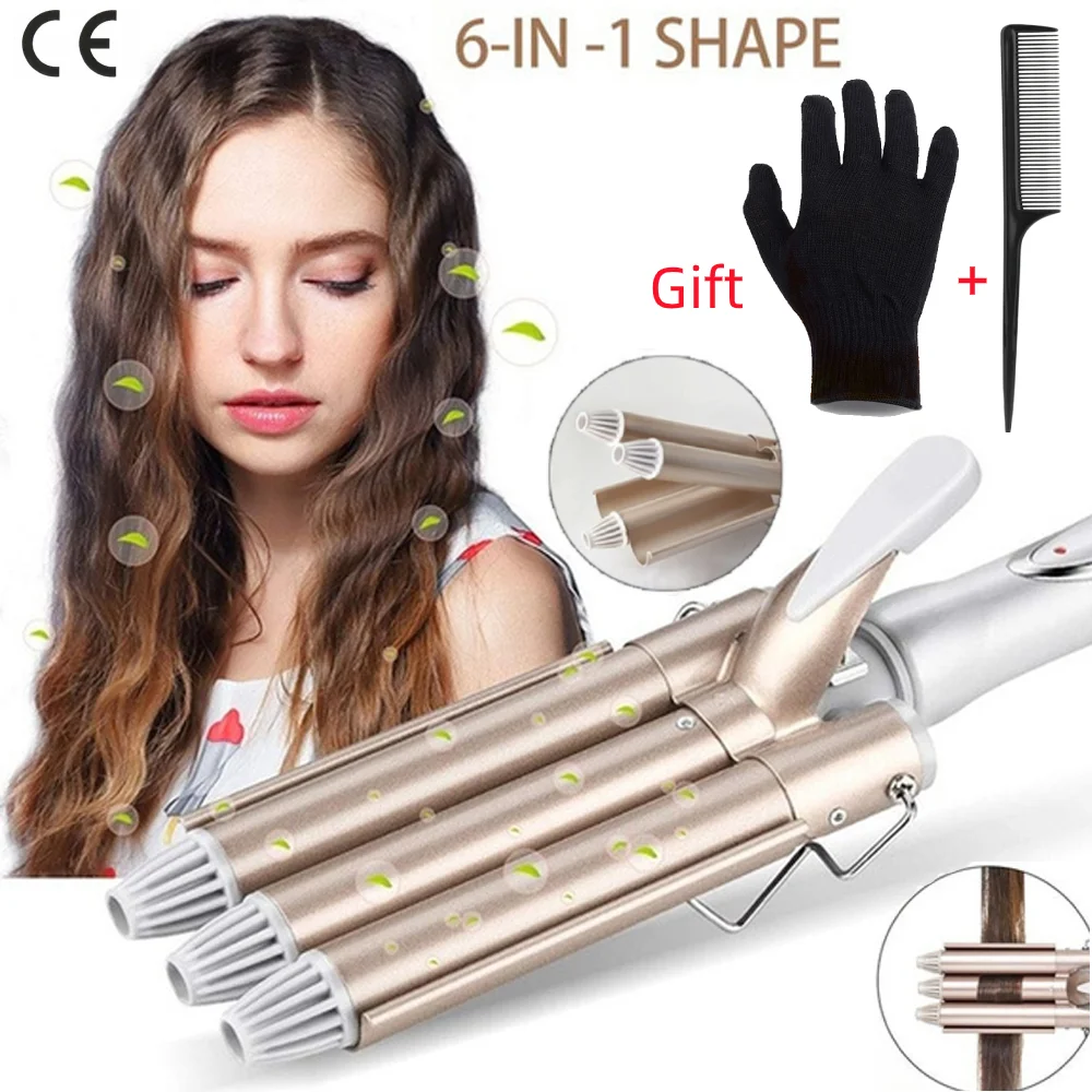 

Professional Hair Tools Curling Iron Ceramic Triple Barrel Hair Styler Hair Waver Styling Tools Hair Curlers Electric Curling