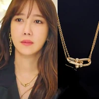 gold korean drama penthouse fashion new creative design temperament necklace lee ji ah same style high quality necklace
