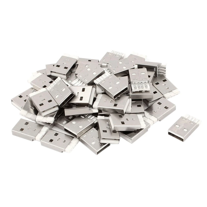 Новинка 75 шт. разъем: 55 сделай сам USB 2.0 тип A паяльный 4-контактный Штекерный разъем