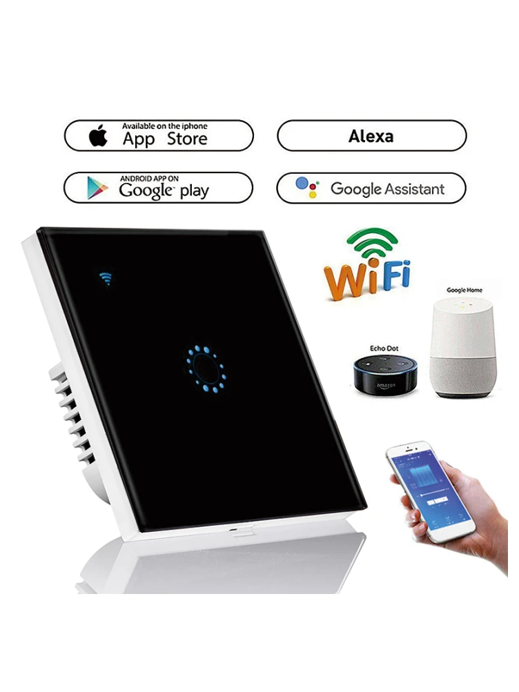 Ewelink Tuya Smart Touch 2way Управление Wifi светильник выключатель питания работает с Amazon Alexa