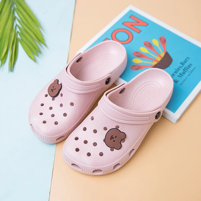

Home Flip Flops 2021 New Hole Quick Dry Summer Fashion Girls Cute Beach Sandals Shoes Non-slip Slippers Women Garden Antiskid