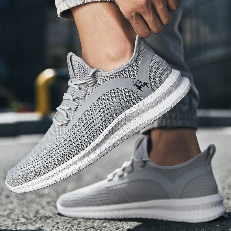 

2021 Fashion Men's Shoes Mesh Breathable Sneakers Non-Slip Soft Sole Casual Shoes Male Lightweight Running Shoes Trevel Fitness