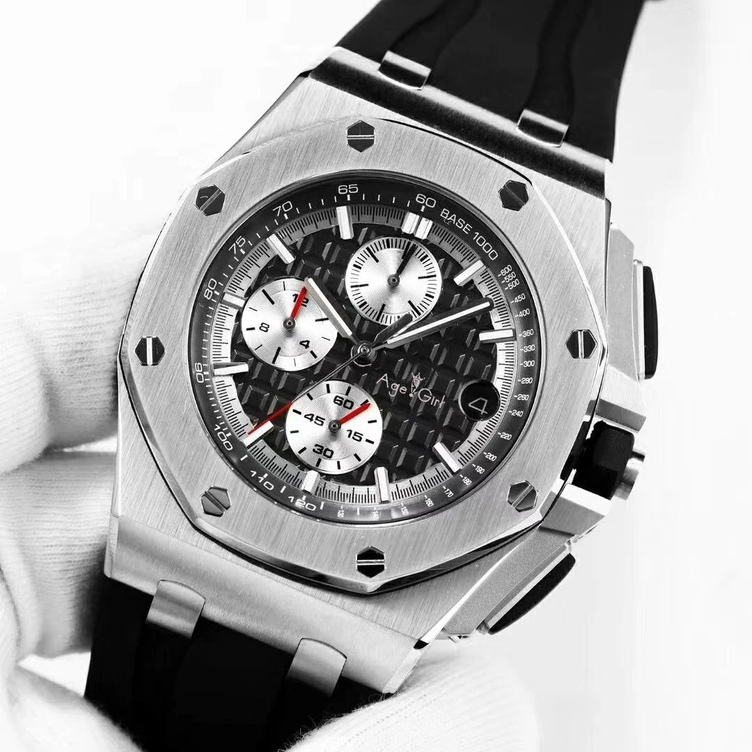 4 Роскошные брендовые новые кварцевые ChronographSports мужские часы секундомер Lebron James модные сапфировые часы со стразами черные резиновые AAA - Цвет: 4
