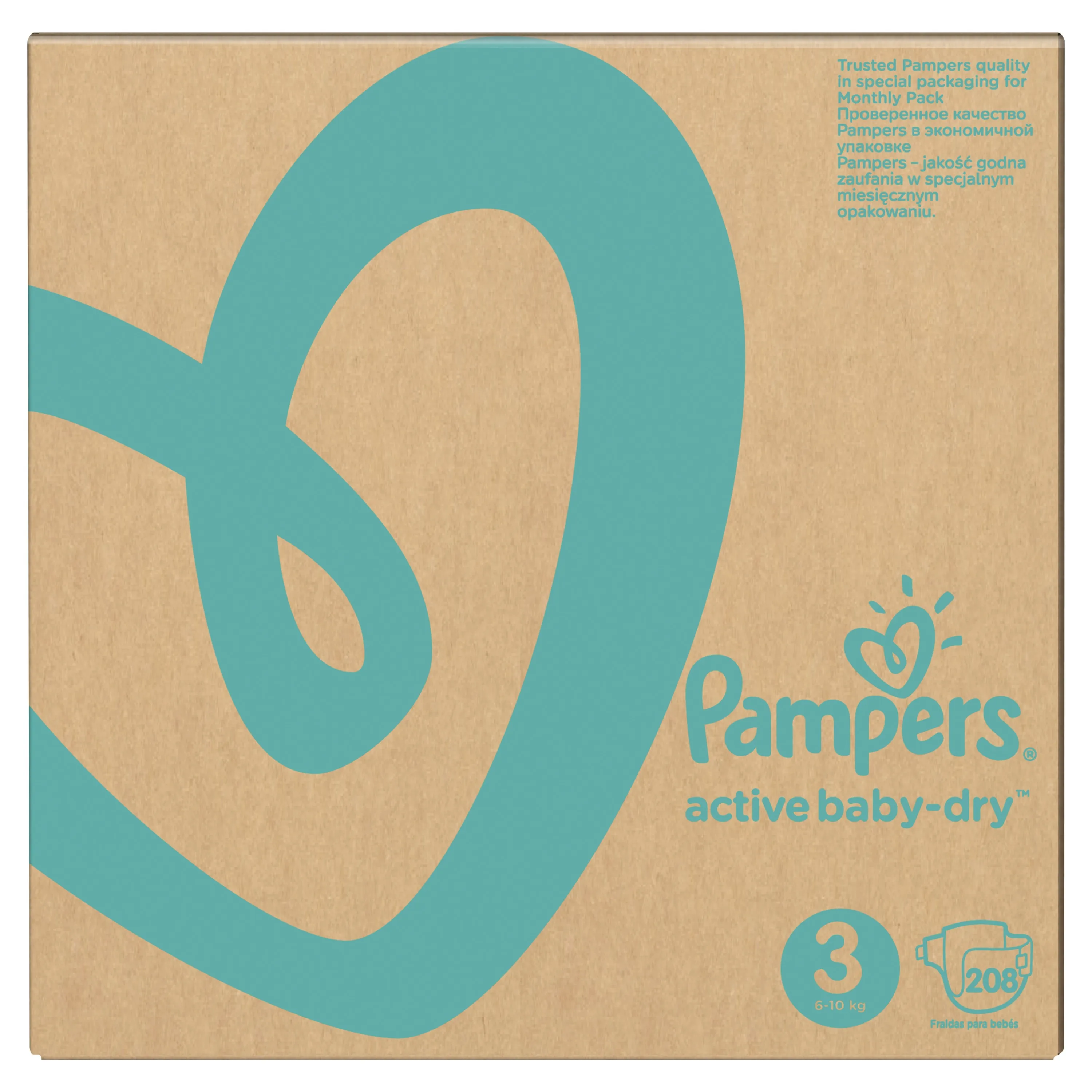 Diapers Pampers Active Baby-Dry 6-10 kg size 3 208sht. diapers diaper pampers papers for children girls boys babies | Мать и ребенок
