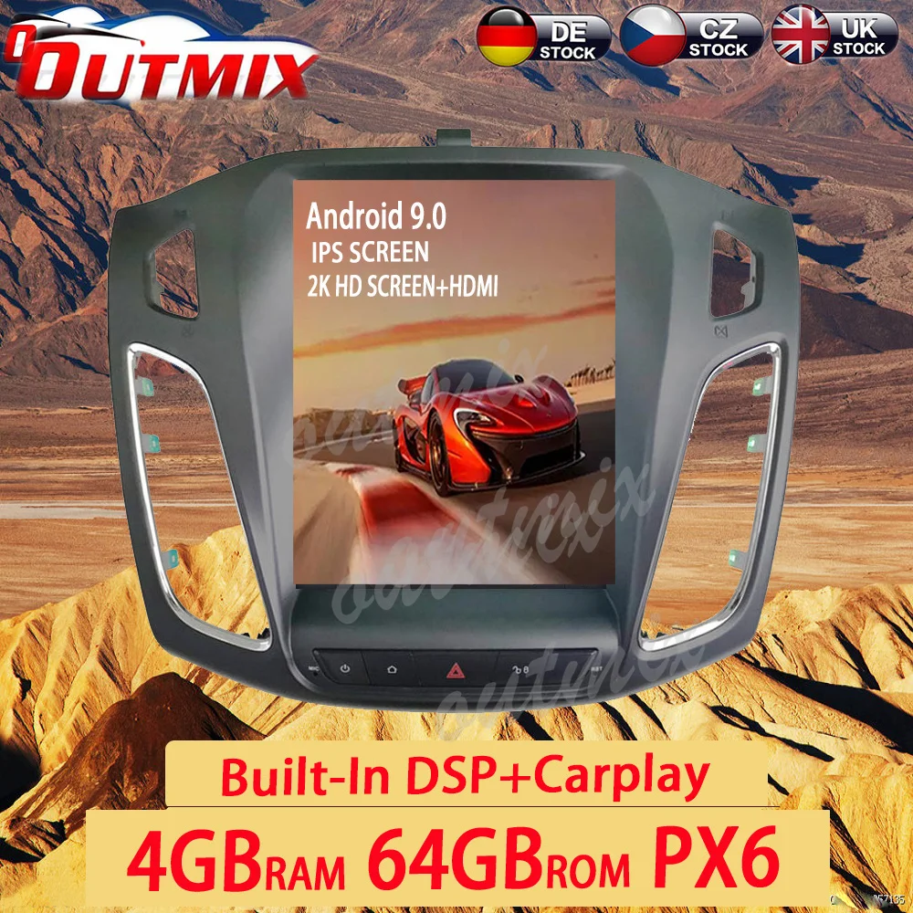 

Android 10 4 + 64G PX6 вертикальный IPS экран Tesla для Ford KUGA 2013 -2017 DSP автомобильный DVD GPS мультимедийный плеер Радио Аудио навигация