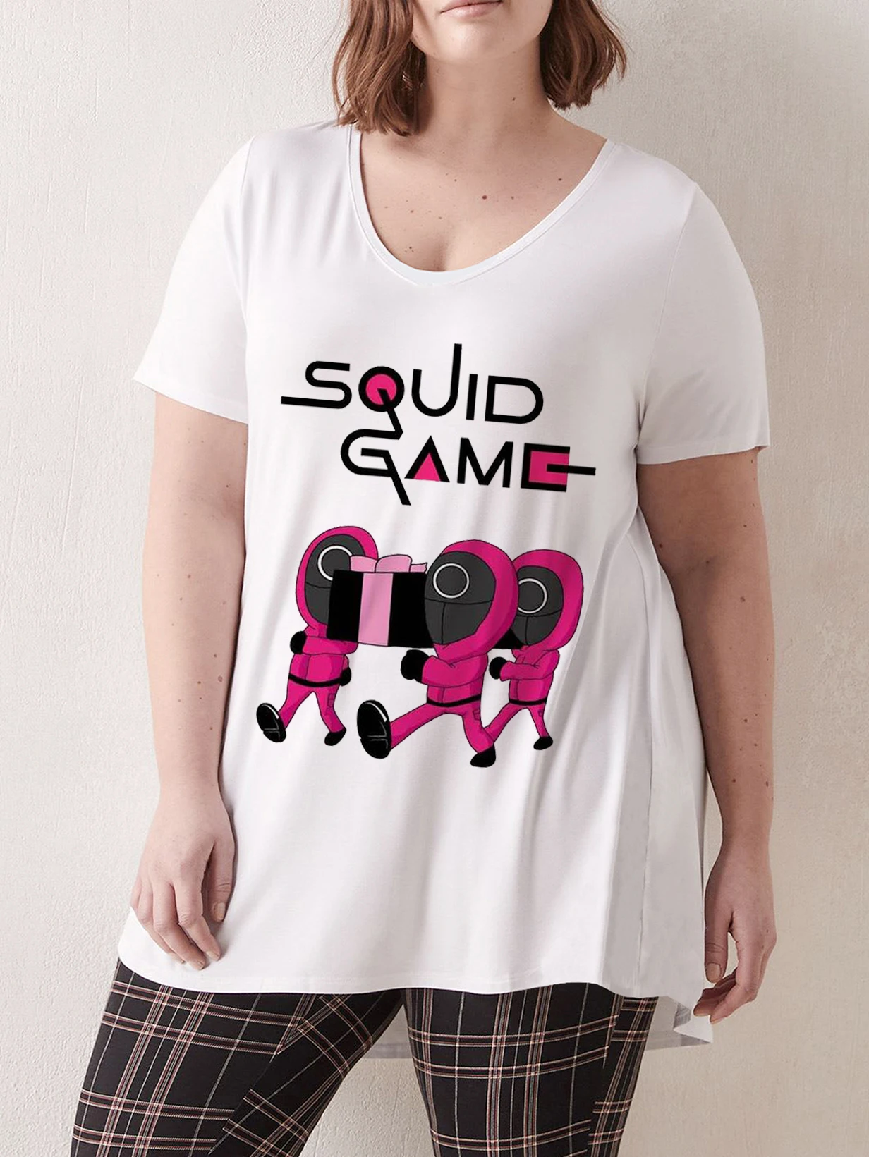 

Женская футболка с принтом кальмара, футболка с круглым вырезом и коротким рукавом, топы для женщин, большие туники, блузки для женщин, 220104002