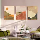 Абстрактный пейзаж, холст, живопись, солнце и луна, постеры и принты в стиле бохо, Настенная картина в скандинавском стиле для гостиной, домашний декор
