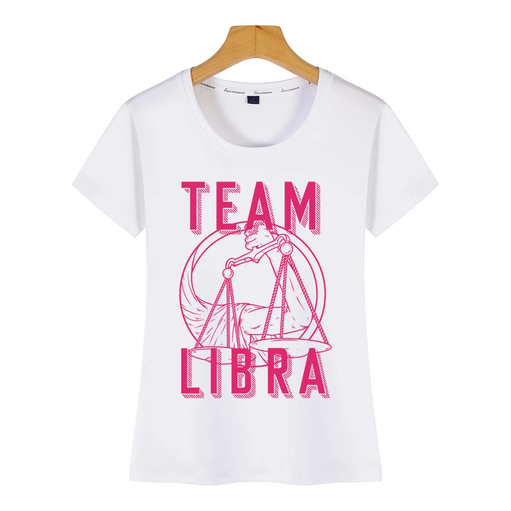 Tops T Shirt Women team libra star sign constellation Funny Harajuku Custom Female Tshirt | Женская одежда