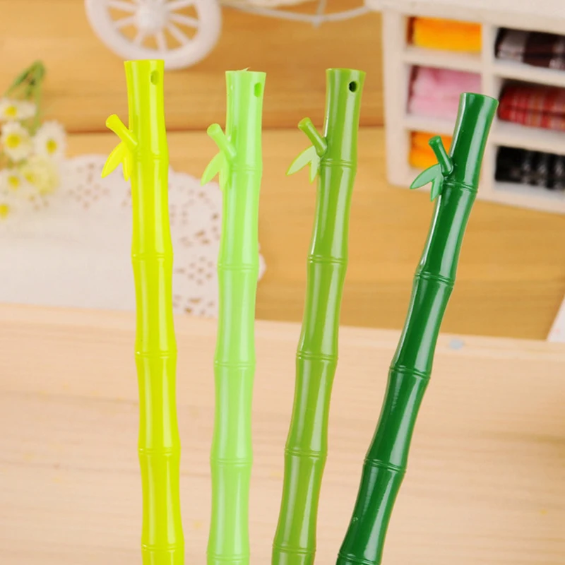 

24 шт./компл. необычная Женская бамбуковая Милая гелевая ручка Kawaii для письма смешные ручки Шариковая ручка магазин вещей материал