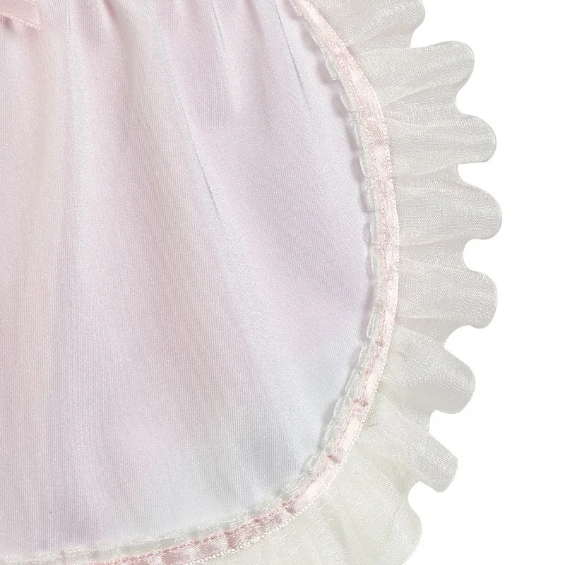 Милая розовая форма горничной сексуальный кружевной купальник на бретельках с