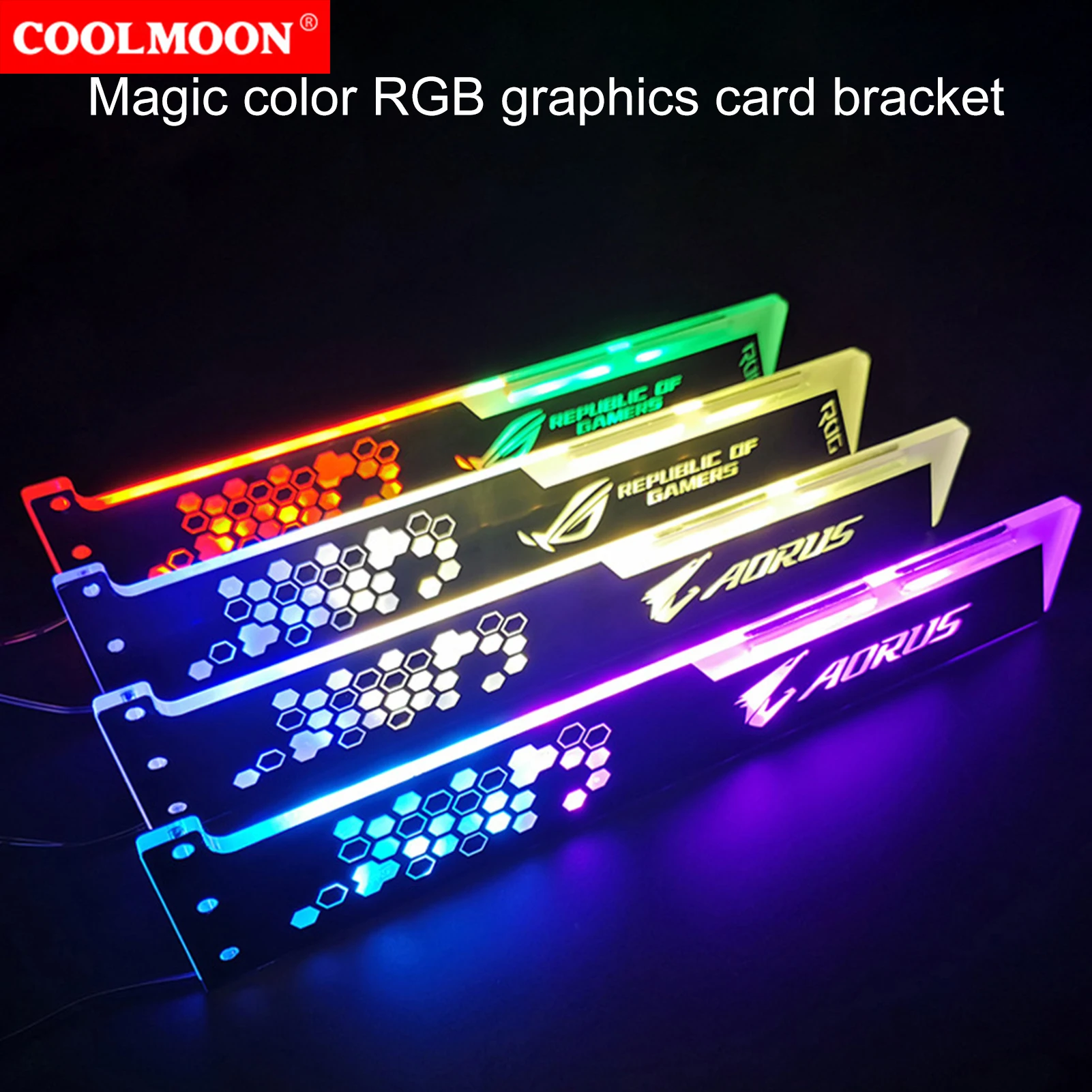 Graphics Card Bracket Luminous Strong Structure RGB 12-color LED GPU Support for Computer with the Controller