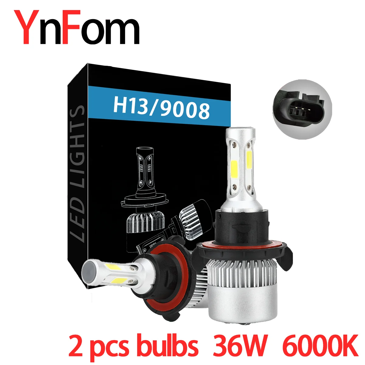 

YNFOM Оригинальный светодиодный налобный светильник s H13/9008 комплект для автомобилей Линкольн, росион, Опель для автомобилей низсветильник но...