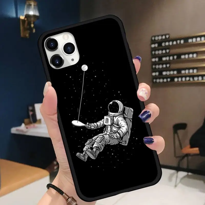 

Astronaut Black Case Phone Case for iPhone 11 12 mini pro XS MAX 8 7 6 6S Plus X 5S SE 2020 XR