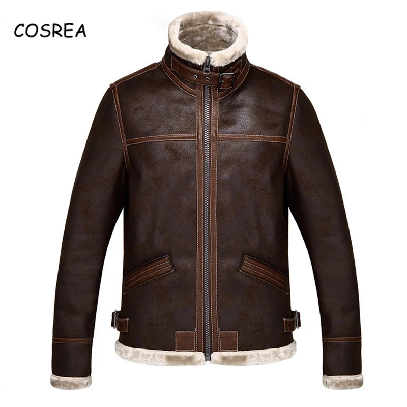 Мужская кожаная куртка для косплея игры утепленная теплая зимняя на молнии топы