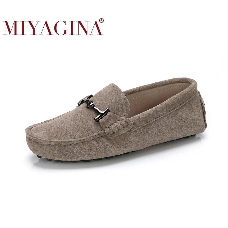MIYAGINA 100% Genuine Leather Women Shoes 2021 New Women Flats Spring Flat Moccasins Woman Casual Shoes 17 Colors Size 34-44