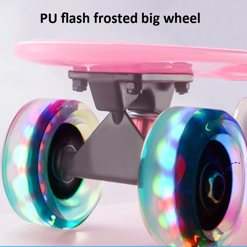 Нескользящий скейтборд Jelly Pink размером 57*15 см доска для рыб ПВХ колеса