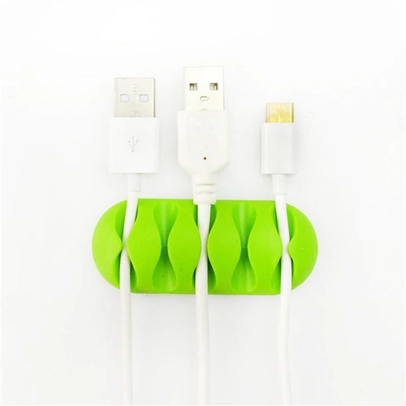 

2pcs Silicone USB Cable Manager Earphone Data Cable Cable Winder Desktop Tidy Management Holder Cable Clamp