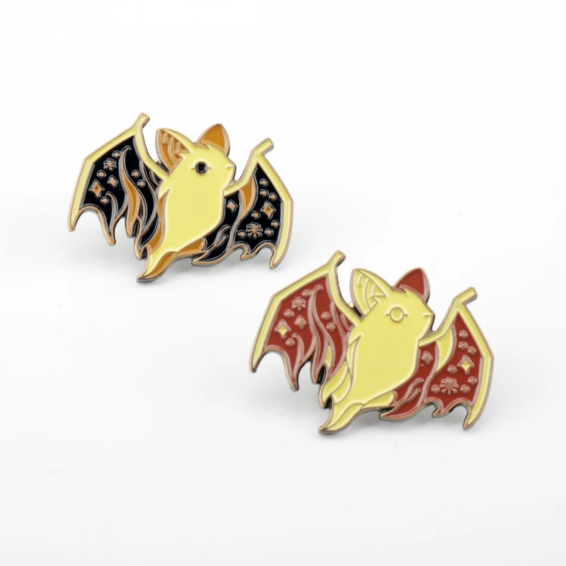 Эмалевые булавки в форме летучей мыши металлические эмалевые броши для женщин и