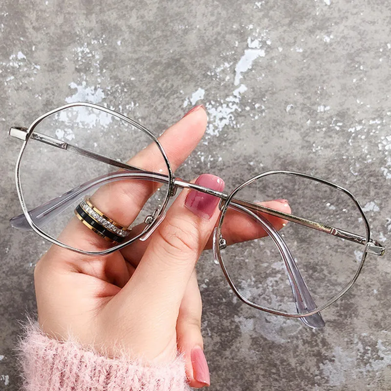 

2021 Retro Blue Light Glasses Eye Protection Blue Light Glasses Women Octagonal Reading Fashion Fashionable Office Glasses Lady