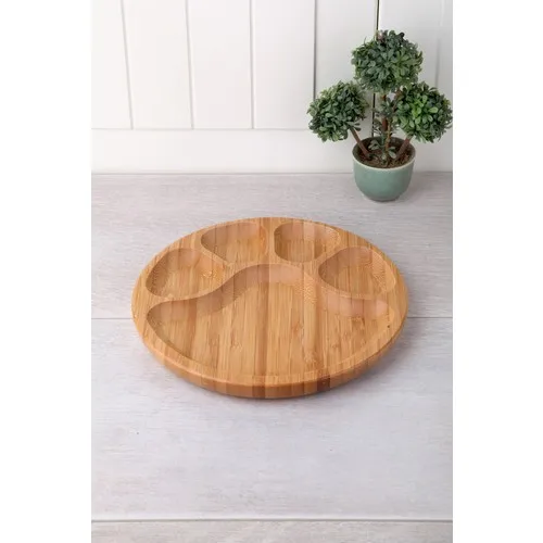 

Queen's Kitchen Bamboo Round 4 Small Compartments Presentation-Service