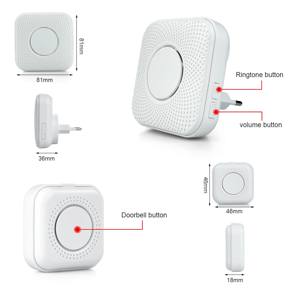 Умный беспроводной дверной звонок для домашней безопасности 433 МГц|Дверной
