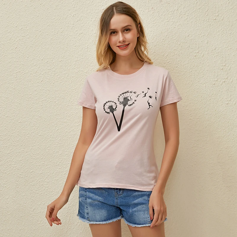 Женская футболка 2020 летняя Новинка Одуванчик цветочный узор тройники Простой