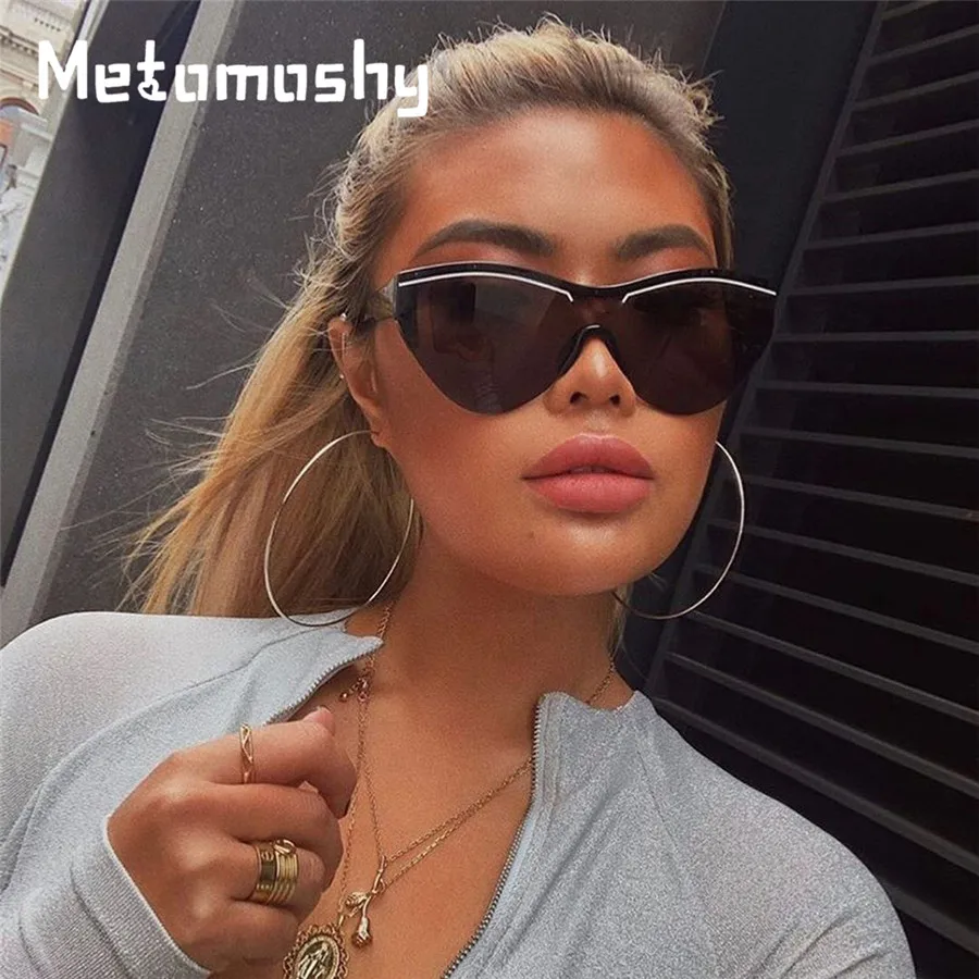 2020 модные черные и синие солнцезащитные очки в оправе кошачий глаз женские