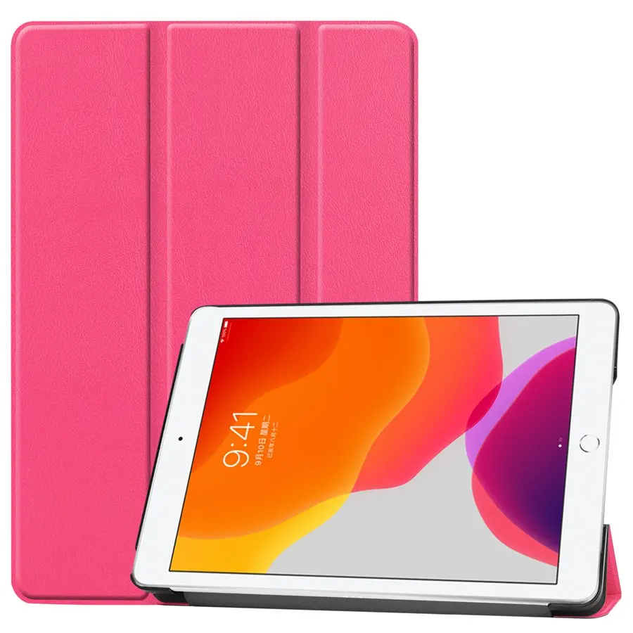 rose Магнитный чехол из искусственной кожи для iPad 10,2 Smart Stand Cover для Apple iPad 7 7th Generation A2200 A2198 A2232 Чехол+ пленка+ ручка - Цвет: rose