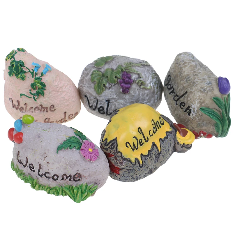 Цветок Добро пожаловать сад камень Кола Сказочный Сад миниатюра бонсай ремесло