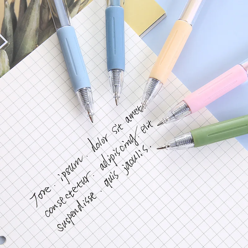 

6PCS Retractable Gel Pens Vintage Pen Extra Fine 0.5mm Kawaii Pen Stationery for Kids School Office Supplies