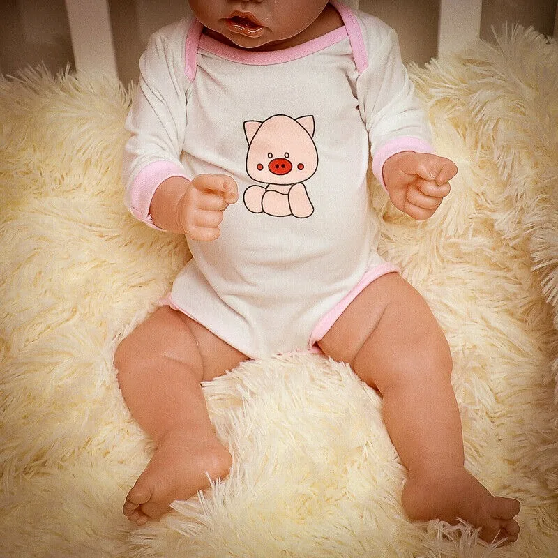 

22 Inch Cute Silicone Reborn Baby Doll Handmade Vinyl Silicone Girl Doll Realistic Newborn Gift