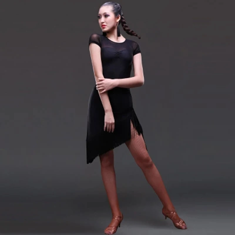 Бахрома Латинская Сальса Танго Румба ча бальное платье с широкой юбкой для