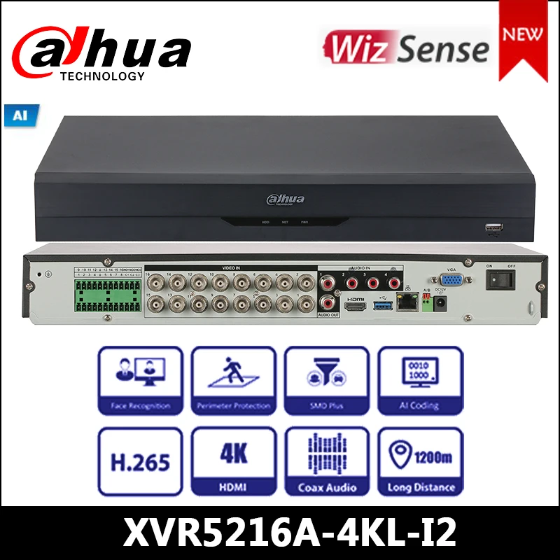 Сетевой видеорегистратор Dahua XVR XVR5216A 4KL I2 16 канальный пятиядерный ГП брод 4K N/5MP 1U