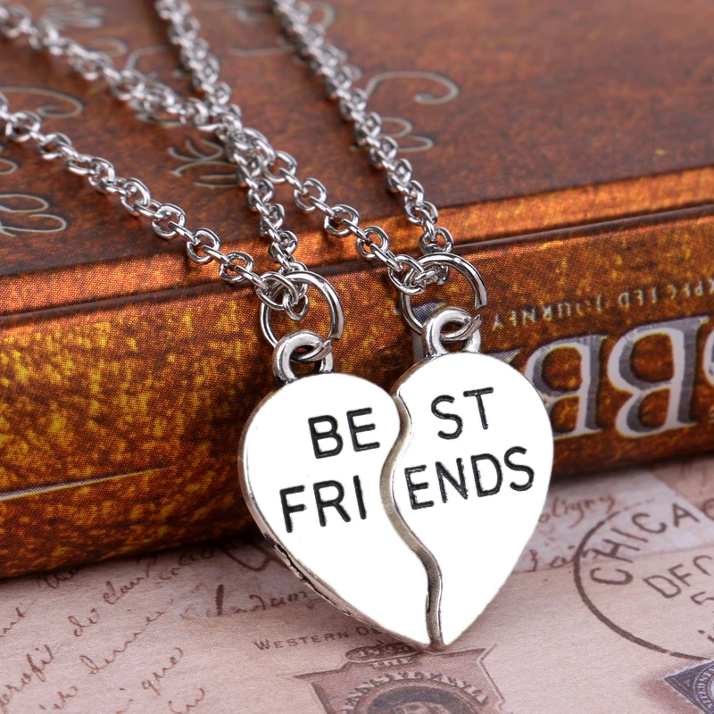 Комплект из 2 предметов разбитое сердце подвеска для лучших друзей Цепочки и