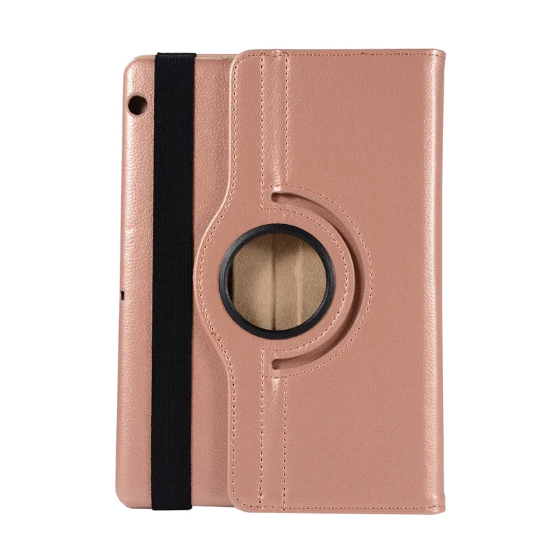 rose gold MediaPad T5 360 Вращающийся Кожаный флип-чехол с подставкой для Huawei MediaPad T5 10 AGS2-W09/L09/L03/10,1 дюймов чехол для планшета+ пленка+ ручка - Цвет: rose gold