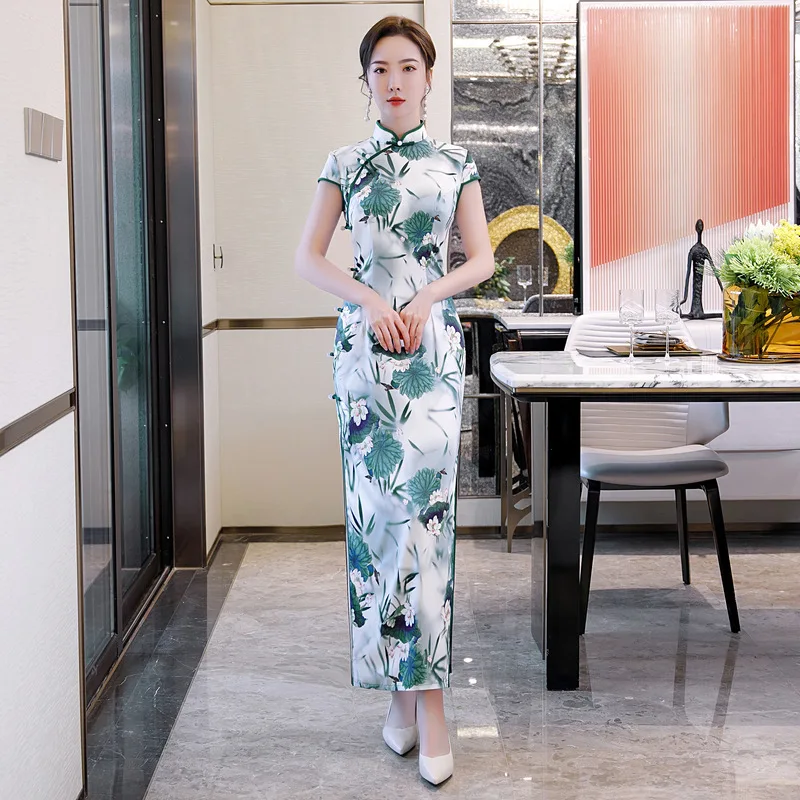 Женское традиционное китайское платье размера плюс 4XL простое винтажное с