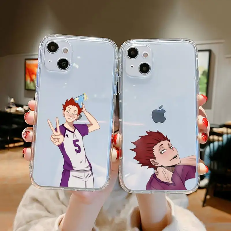 

Tendo Satori Haikyuu!! anime Phone Case Transparent for iPhone 7 8 11 12 13 mini pro X XS XR MAX Plus