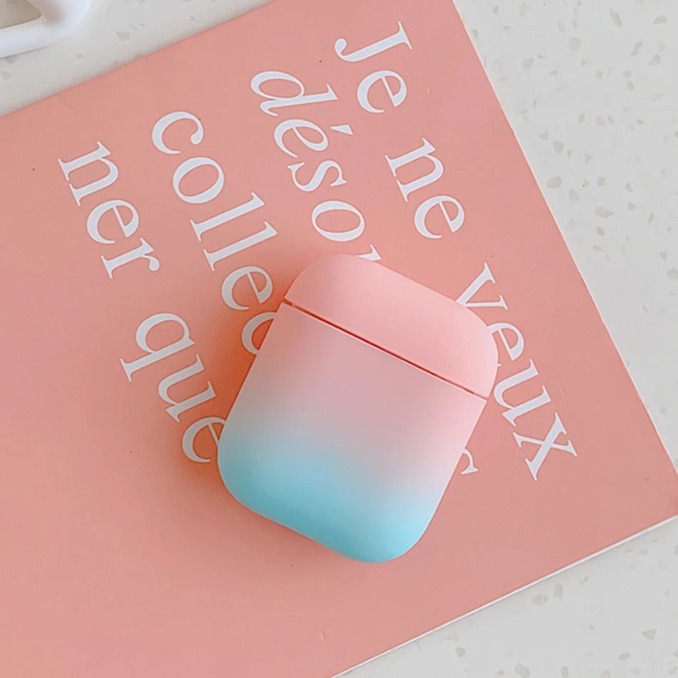 A2 hard case For AirPods Pro Case Earphone Case Gradient Rainbow Color /flower Protective case fundas For Air pods 1/2 cover for 에어팟 케이스 capa - Цвет: A2 hard case
