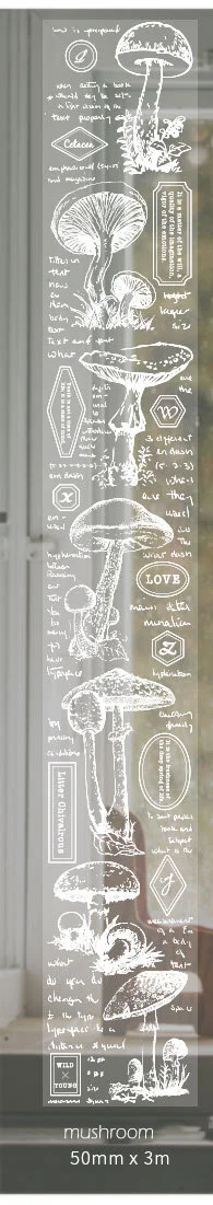 mushroom 50mmX3m 15-50 мм* 3 м Kawaii Love Stripe завод кружева васи Лента Скрапбукинг Прозрачная Клейкая Лента школьные принадлежности пуля журнал sl2139 - Цвет: mushroom 50mmX3m