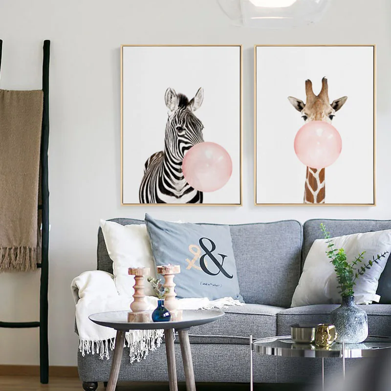 Жевательная резинка жираф Зебра коала кенгуру скандинавский стиль современное