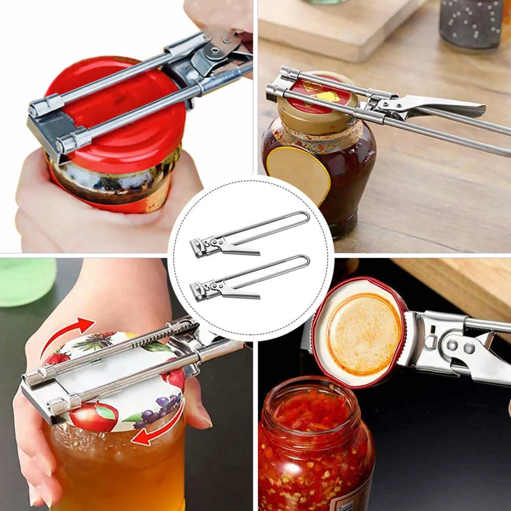 

2pcs Adjustable Can Openers Multifunction Stainless Steel Manual Bottle Opener