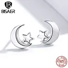 Ювелирные изделия в виде Луны и звезды, яркие изысканные маленькие серьги-гвоздики, серебряные украшения ECE726