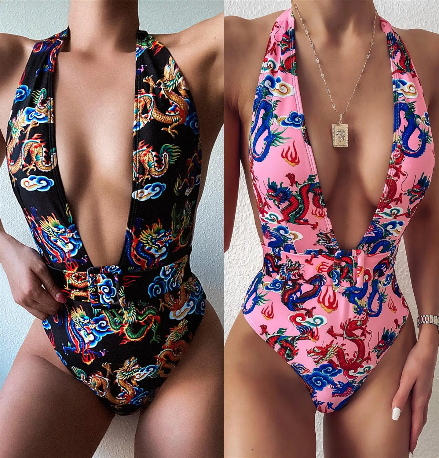 

2020 New woman pink black sexy bodysuit beach bikini bodycon Celebrity evening party Bandage bodysuits