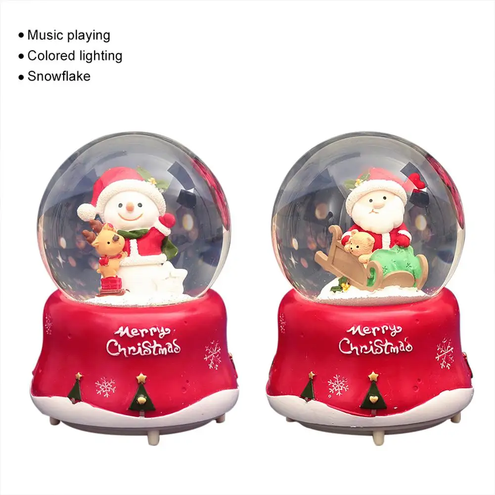 Рождественский снежный глобус музыкальная шкатулка Санта-Клаус Экологичная