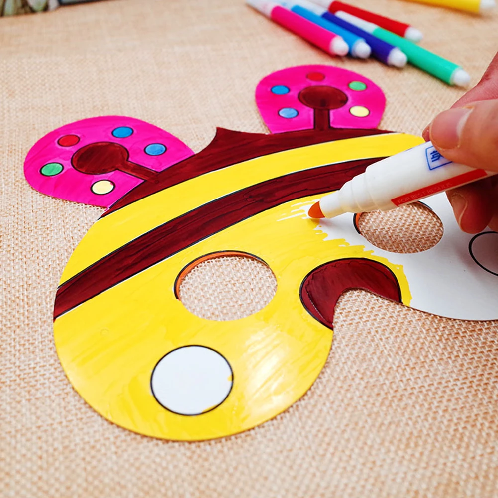 

durable non-toxic material Cartoon Animal Paper Painting Mask Graffiti DIY Art Craft Kindergarten Kids Stimulate imagination Toy