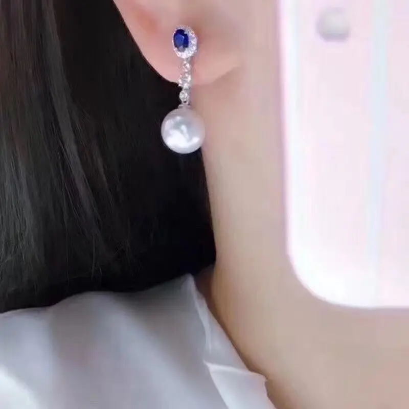 Серьги с жемчугом D513 изящное ювелирное изделие искусственное серебро Круглый 8-9