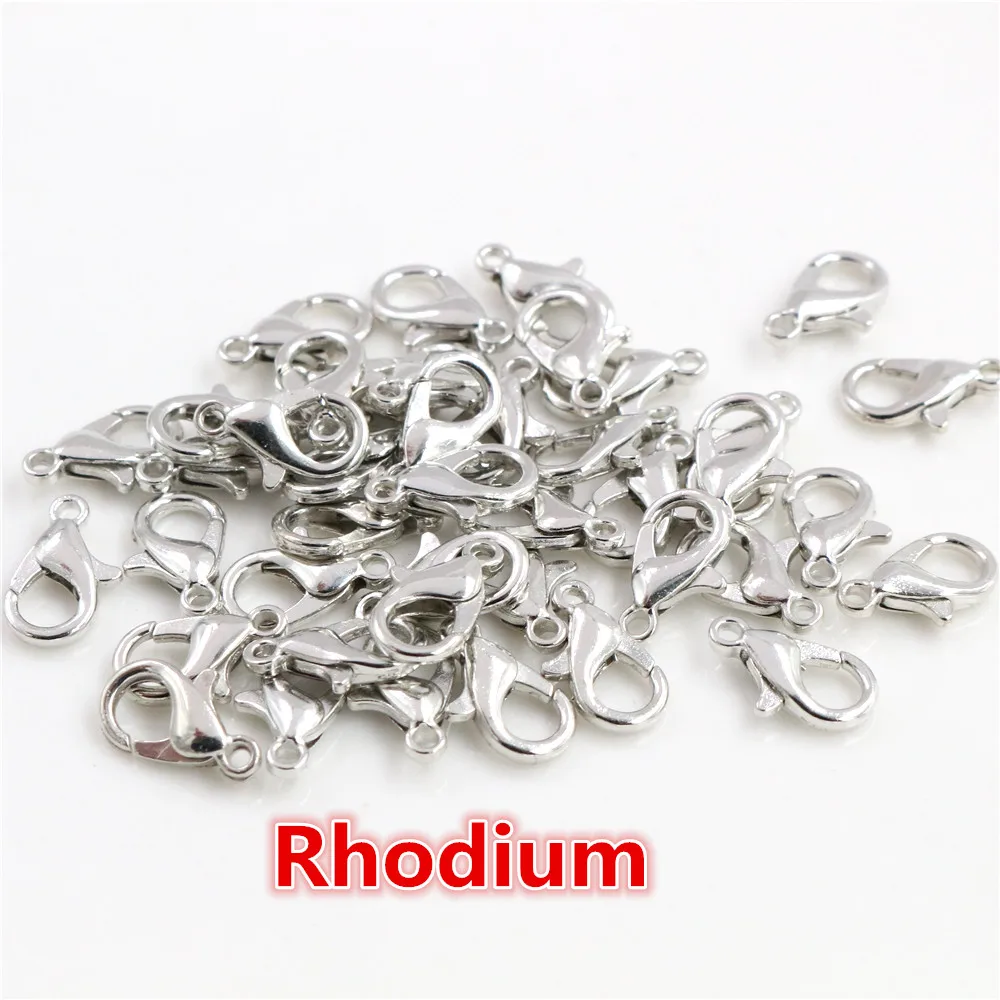 10x5mm/12*6mm 50pcs/lot 9 Colors Plated Fashion Jewelry Findings Alloy Lobster Clasp Hooks for Necklace&ampBracelet Chain DIY | Украшения и